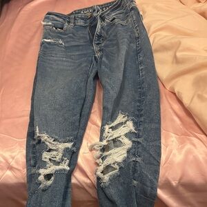 American Eagle Outfitters Blue Distressed Skinny Jeans